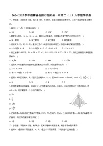 2024-2025学年湖南省岳阳市岳阳县一中高二（上）入学数学试卷（含解析）