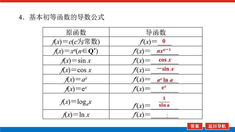 高考数学一轮复习全程复习构想·数学(理)【统考版】第一节 变化率与导数导数的计算(课件)08