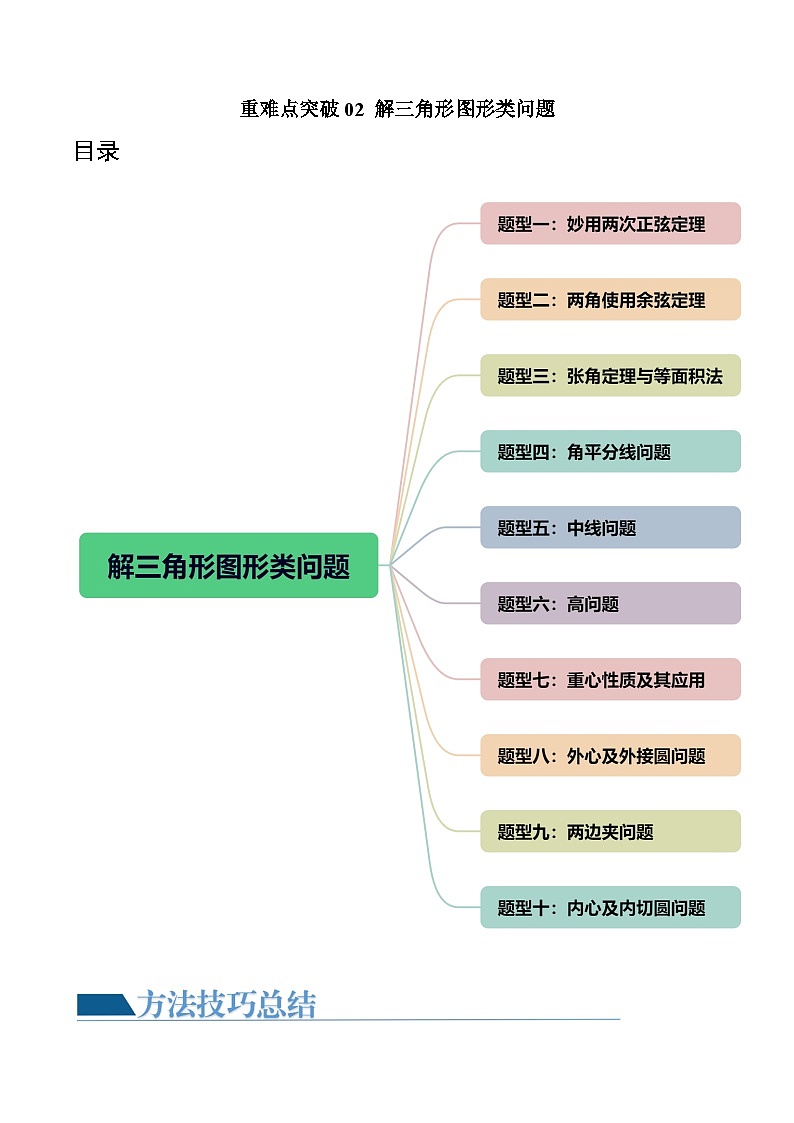 高考数学一轮复习讲练测(新教材新高考)重难点突破02解三角形图形类问题(十大题型)(原卷版+解析)第1页