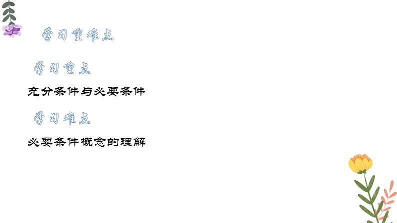 1.4 充分条件与必要条件 课件-----2024-2025学年高一数学人教A版(2019)必修 第一册03