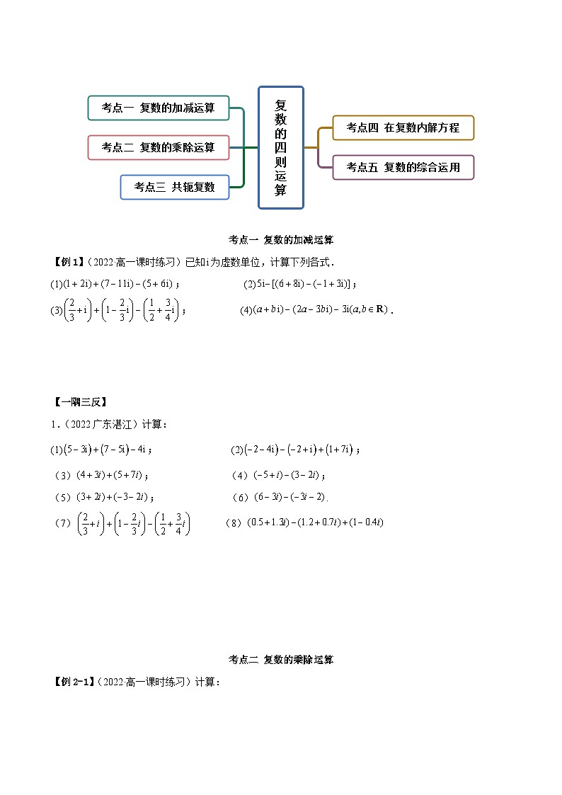 人教A版(2019)必修第二册7.2复数的四则运算(精讲)(原卷版+解析)02
