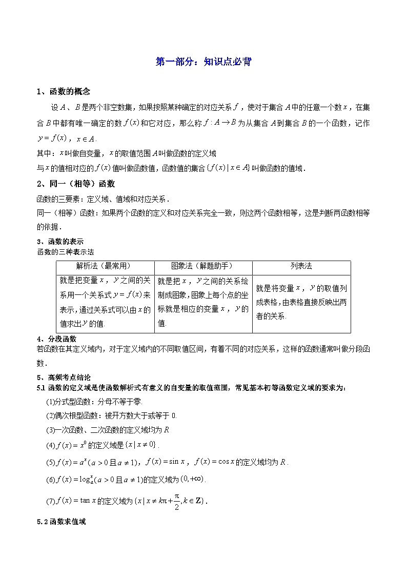 高考数学一轮复习高频考点精讲精练(新高考专用)第01讲函数的概念及其表示(高频精讲)(原卷版+解析)第2页