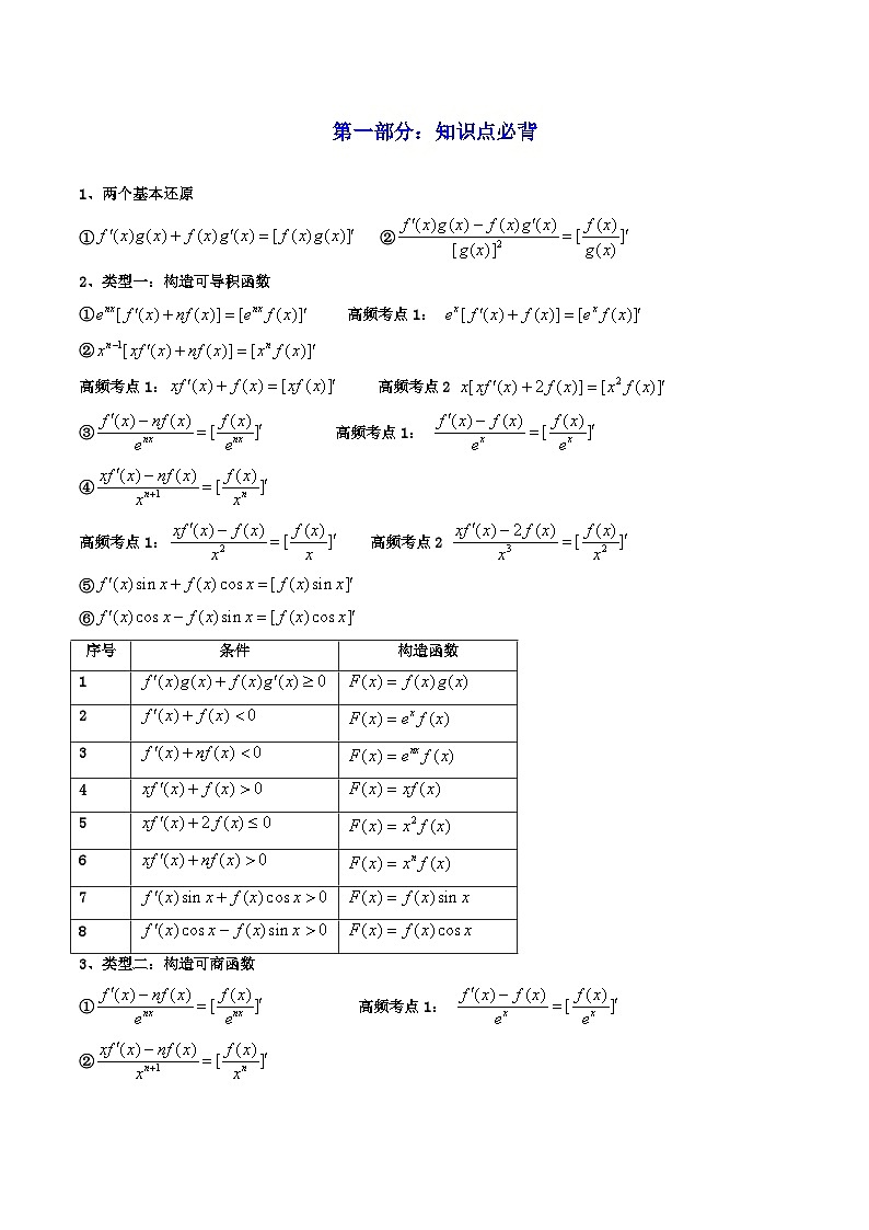 高考数学一轮复习高频考点精讲精练(新高考专用)第09讲拓展二:构造函数法解决导数不等式问题(高频精讲)(原卷版+解析)第2页
