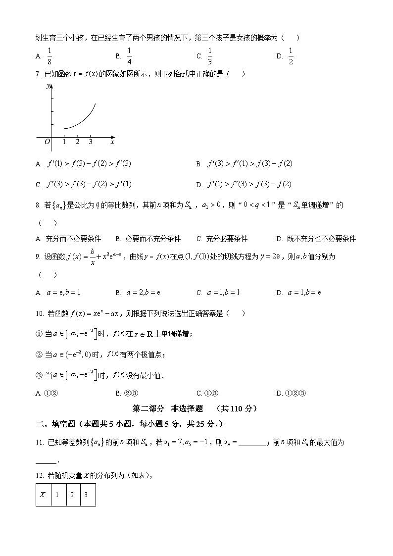 北京市怀柔区2023-2024学年高二下学期期末质量检测数学试卷  Word版无答案第2页