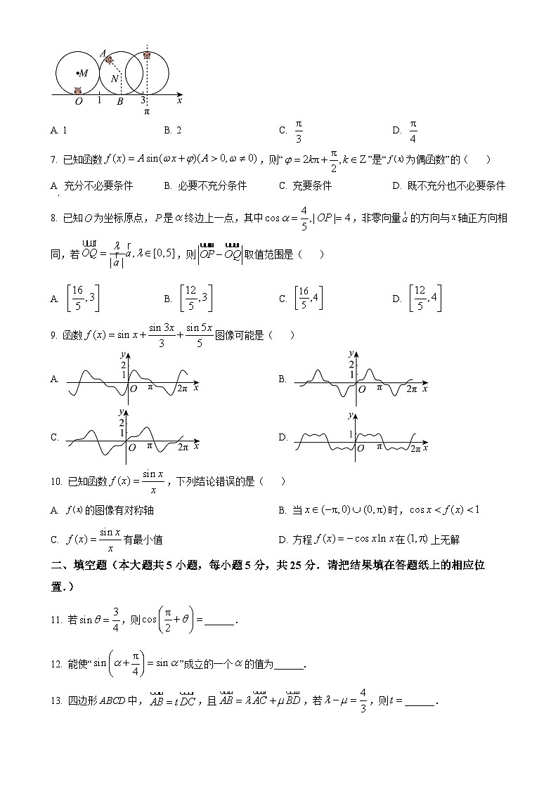 北京市中国人民大学附属中学2023-2024学年高一下学期期中练习数学试题 Word版无答案第2页