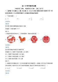 广西崇左市广西大学附属中学2024-2025学年高一上学期开学检测数学试题（解析版）
