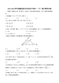 2023-2024学年福建省泉州市科技中学高一（下）期中数学试卷（含答案）