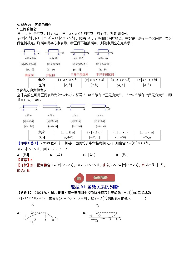 人教A版高中数学(必修第一册)同步讲义 3.1.1函数的概念及其表示(教师版)第3页
