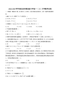 2024-2025学年湖北省孝感高级中学高一（上）开学数学试卷（含答案）