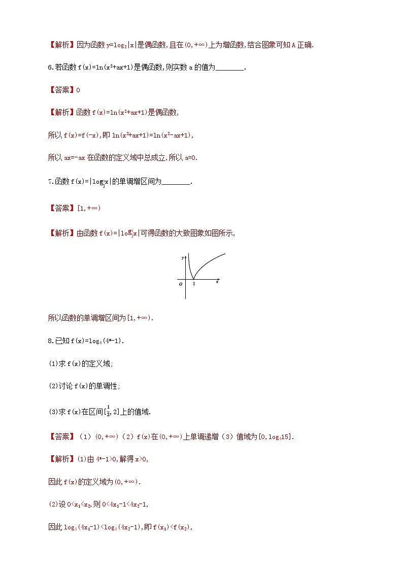 4.4.2 对数函数的图像和性质 练习(2)(解析版)第3页