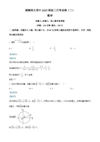湖南省长沙市师大附中2025届高三上学期第二次月考数学试题(Word版附解析)