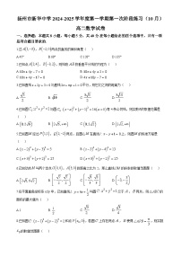 江苏省扬州市新华中学2024-2025学年高二上学期第一次阶段练习（10月）数学试题(无答案)