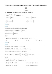 重庆市第十一中学教育集团2024-2025学年高三上学期第一次质量检测数学试题（Word版附解析）