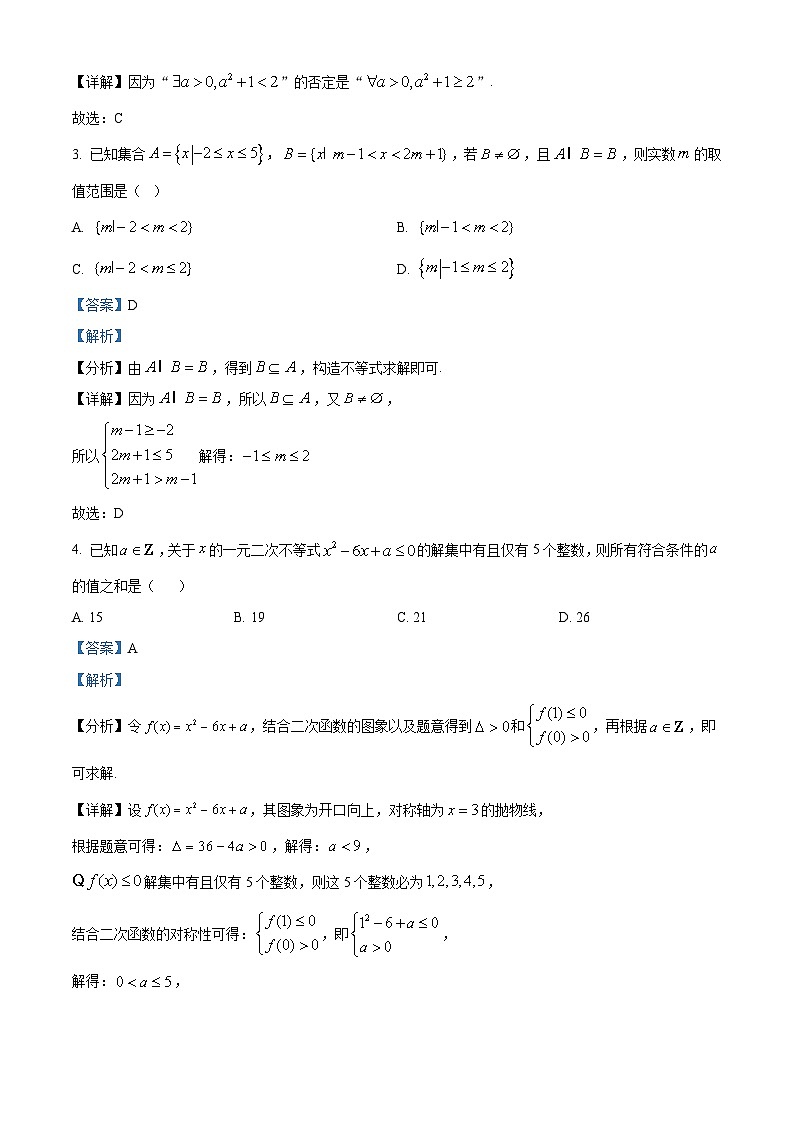 【精品解析】山东省六校2024-2025学年高一上学期第一次联合教学质量测评数学试卷(解析版)第2页