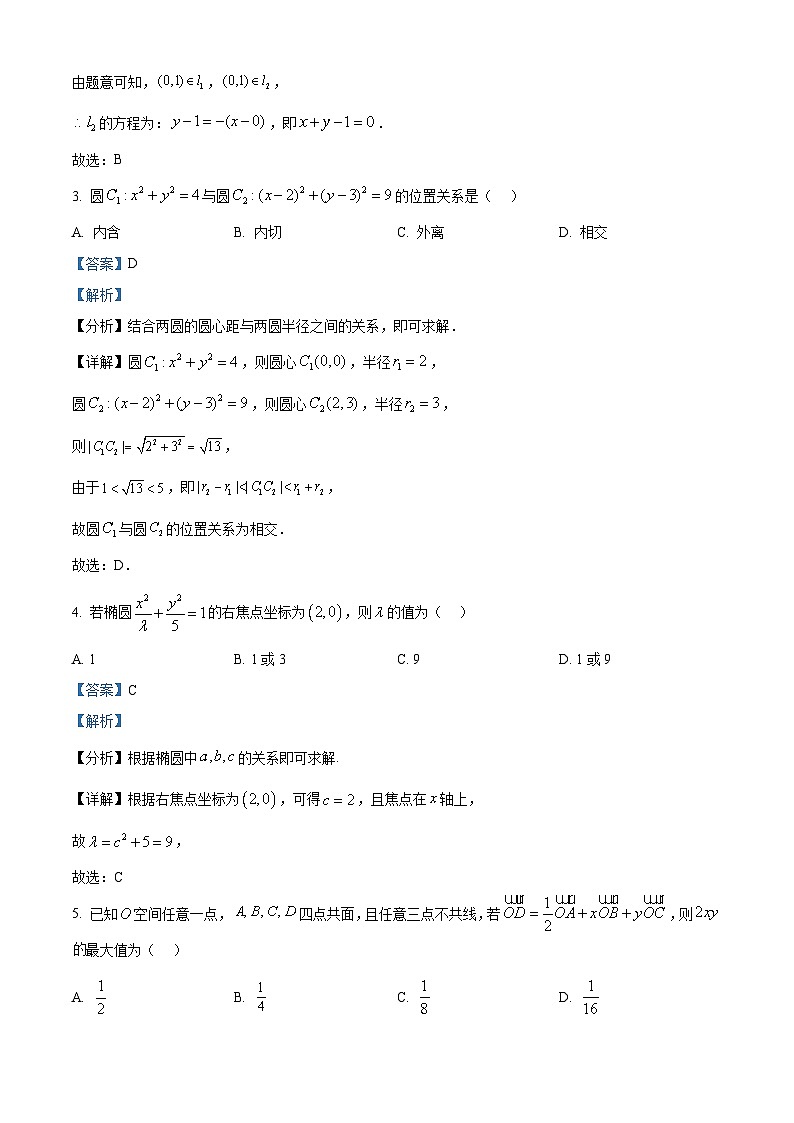 湖南省名校联合体2024-2025学年高二上学期10月月考数学试题 Word版含解析第2页