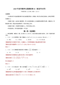 2025年高考数学全真模拟卷01(新高考专用)(含答案) 2025年高考数学一轮复习专练(新高考专用)