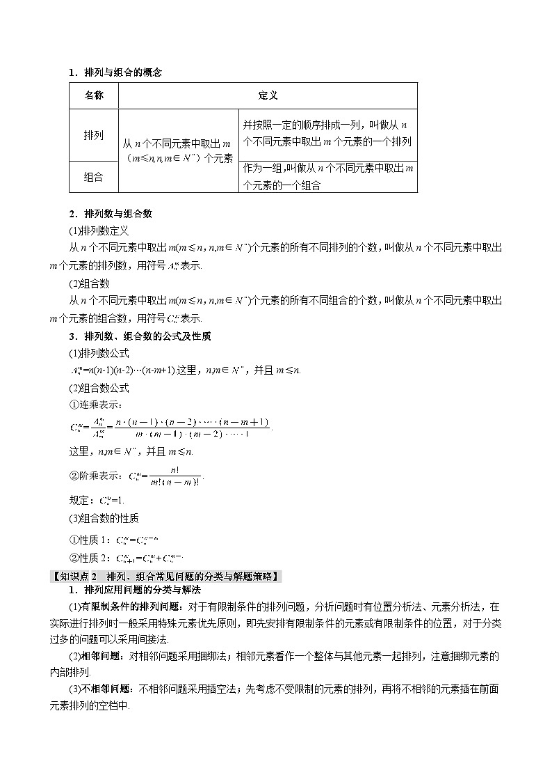 专题10.2 排列与组合(举一反三)(新高考专用)(含答案) 2025年高考数学一轮复习专练(新高考专用)02