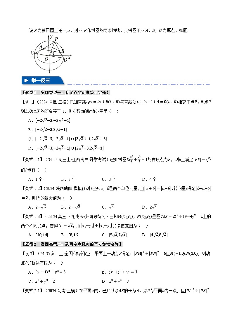 重难点24 隐圆与蒙日圆问题(举一反三)(新高考专用)(学生版) 2025年高考数学一轮复习专练(新高考专用)第2页