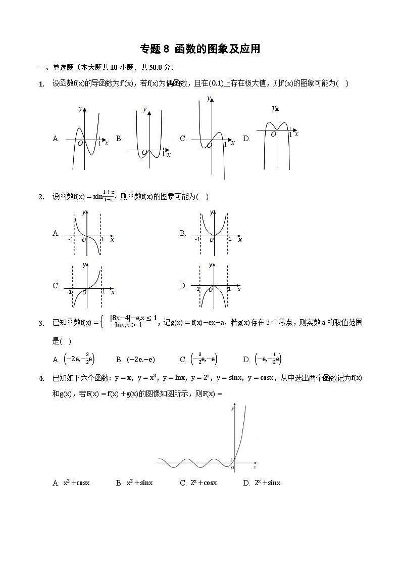 高考数学核心考点专题训练专题8函数的图象及应用(原卷版+解析)01