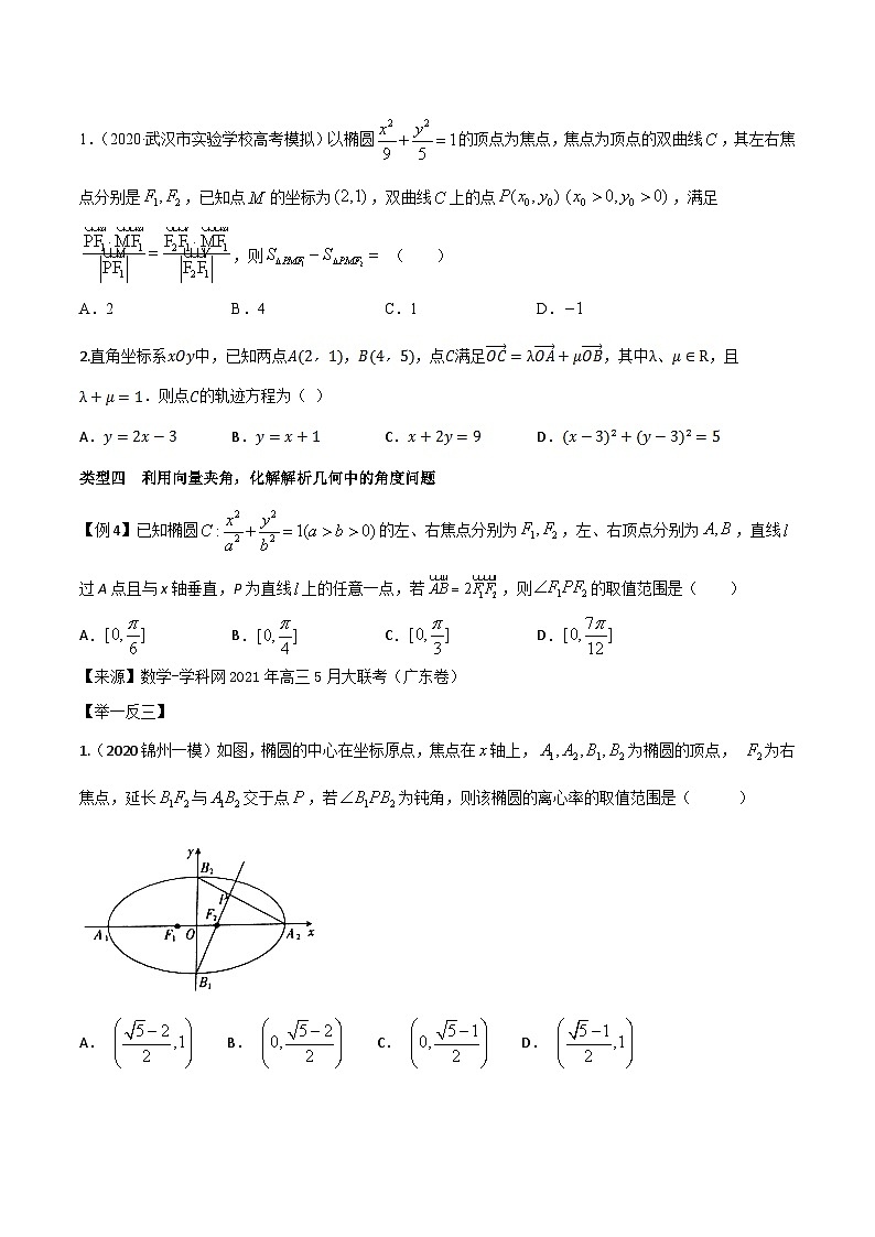 高考数学选填压轴题型第17讲解析几何与平面向量相结合问题专题练习(原卷版+解析)第3页