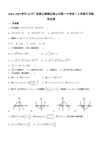 广东省佛山市第一中学2024-2025学年高一上学期10月月考数学试卷(无答案)