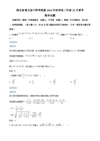 湖北省重点高中智学联盟2024-2025学年高三上学期10月联考数学试题(Word版附解析)