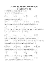 天津市宝坻区第一中学2024-2025学年高二上学期第一次练习（月考）数学试卷(无答案)
