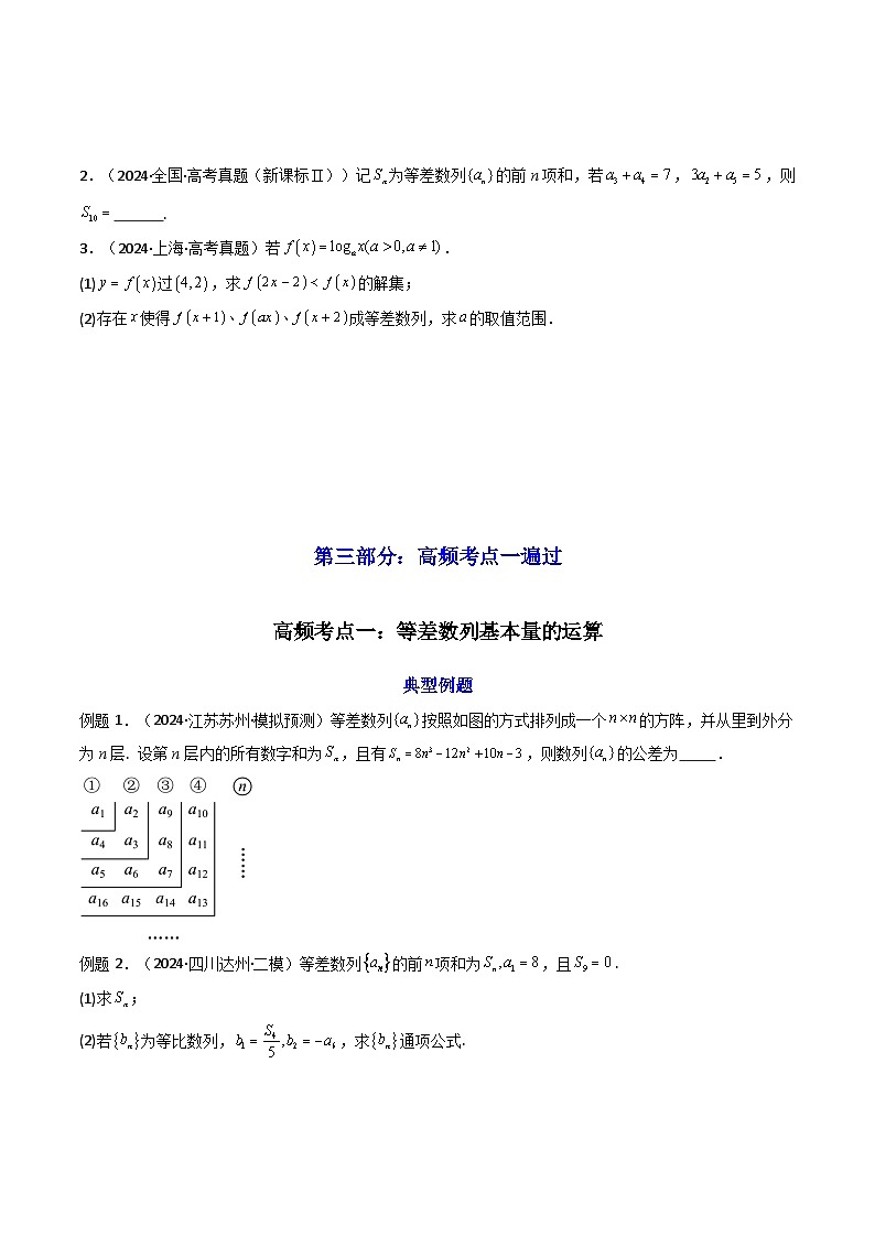 2024-2025学年高考数学一轮复习讲义(新高考)第02讲等差数列及其前n项和(知识+真题+6类高频考点)(精讲)(学生版+解析)第3页