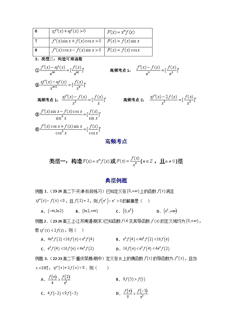 2024-2025学年高考数学一轮复习讲义(新高考)第09讲:拓展二:构造函数法解决导数不等式问题(学生版+解析)第2页