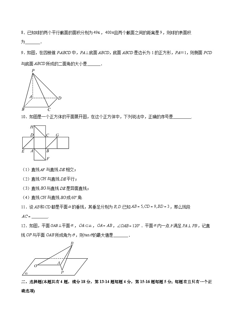 高二数学期中模拟卷(考试版A4)【测试范围:沪教版2020必修第三册第十~十一章】(上海专用)第2页