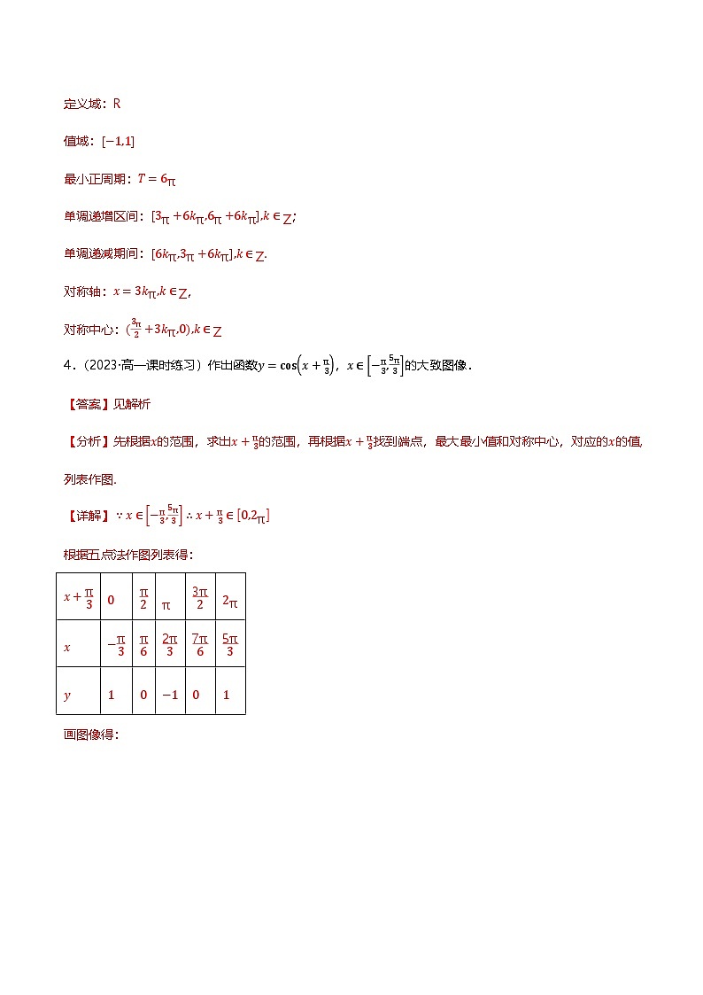 人教B版(2019)高中数学必修第三册7.3.3余弦函数的性质与图像 分层练习(解析卷)第3页