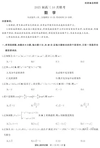 2024湖南金太阳高三年级十月联考数学试卷及参考答案