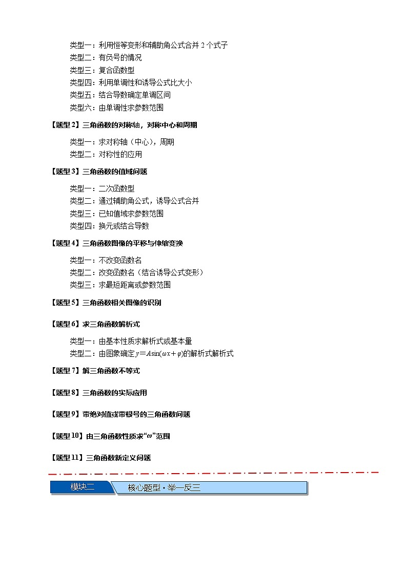 热点专题 4.3 三角函数图象与性质【11类常考题型汇总】(讲与练)-2025年高考数学二轮热点题型专题突破(新高考专用)02