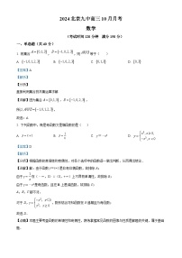 北京市第九中学2024-2025学年高三上学期10月月考数学试卷（Word版附解析）