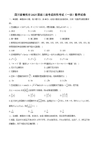 四川省南充市2025届高三高考适应性考试（一诊）数学试卷（含答案）