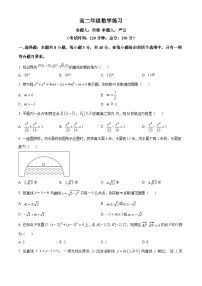 江苏省泰州中学2024-2025学年高二上学期10月月考数学试卷（Word版附答案）