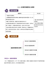 高中数学人教B版 (2019)选择性必修 第一册2.2.1 直线的倾斜角与斜率同步测试题