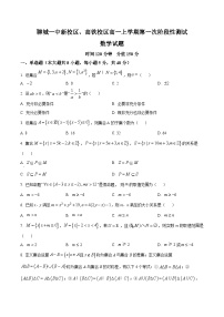 山东省聊城市第一中学新校区、高铁校区2024-2025学年高一上学期第一次月考数学试题（Word版附答案）