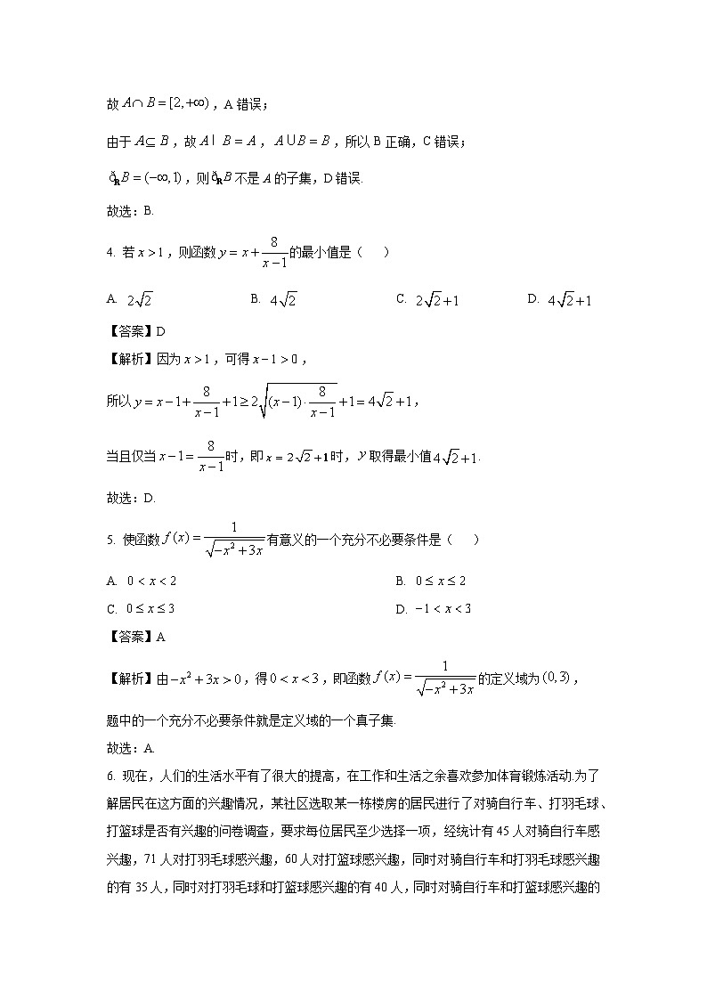 广西部分名校2024-2025学年高一上学期10月联合检测数学试卷(解析版)02