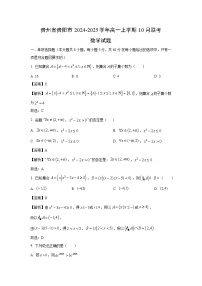贵州省贵阳市2024-2025学年高一上学期10月联考数学试题（解析版）