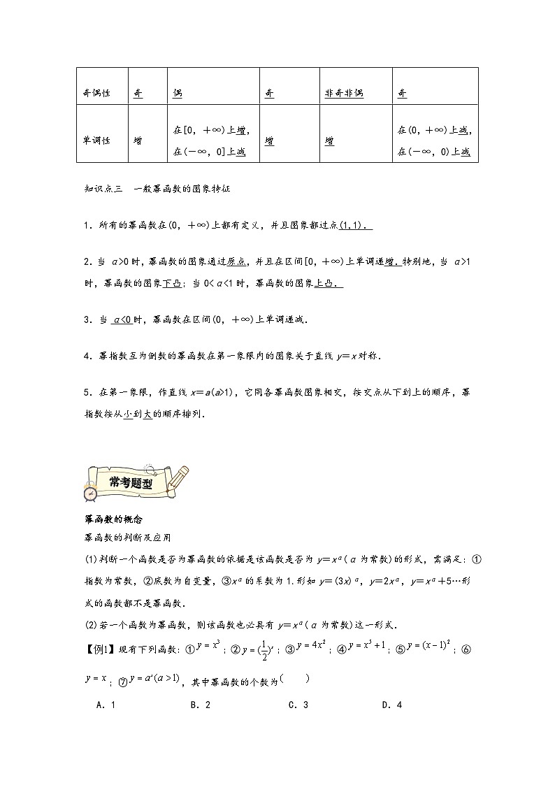 (人教A版必修第一册)高一数学知识梳理与题型分层精练专题3.5幂函数(基础)(原卷版+解析)第2页