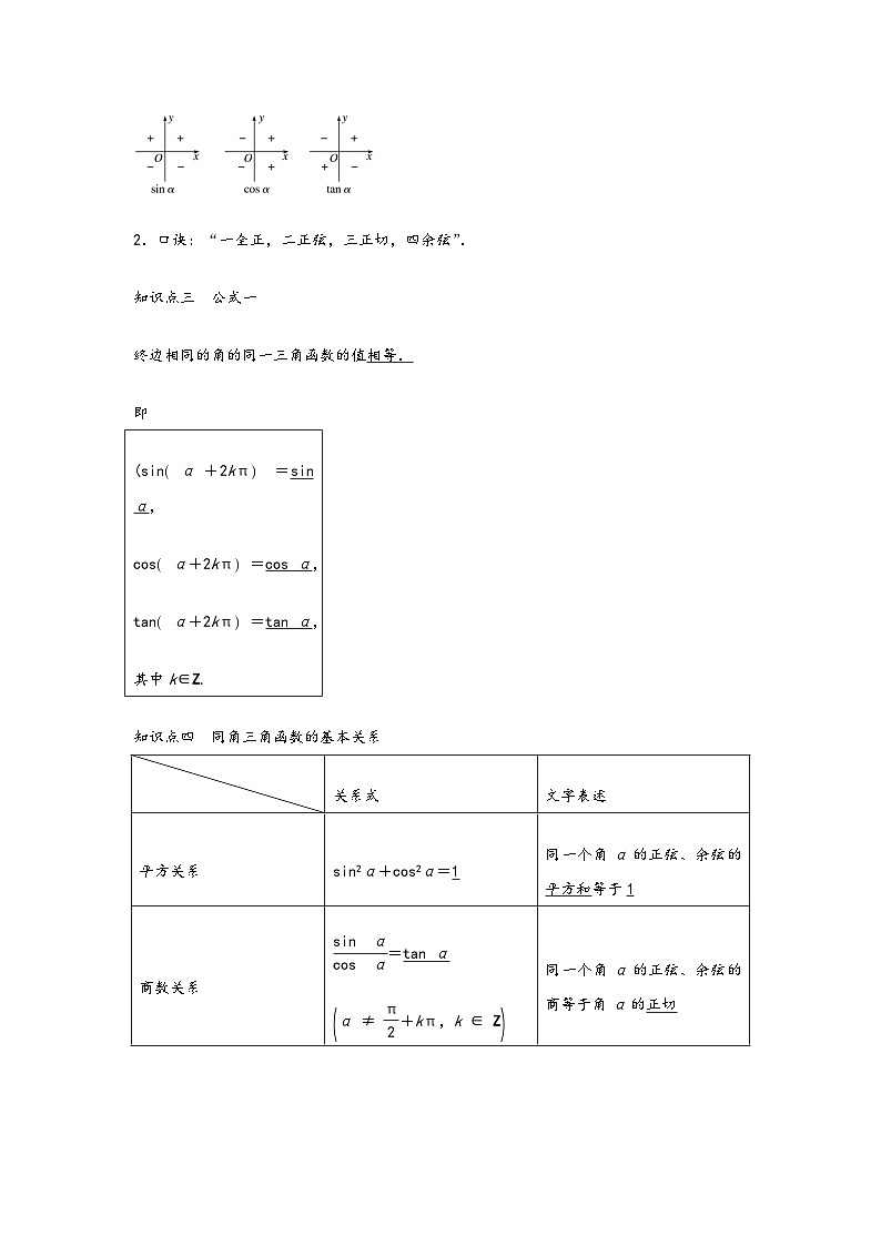 (人教A版必修第一册)高一数学知识梳理与题型分层精练专题5.2三角函数的概念(基础)(原卷版+解析)02