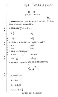 湖南省长沙市第一中学2024-2025学年高三上学期11月月考数学试题（附参考答案）