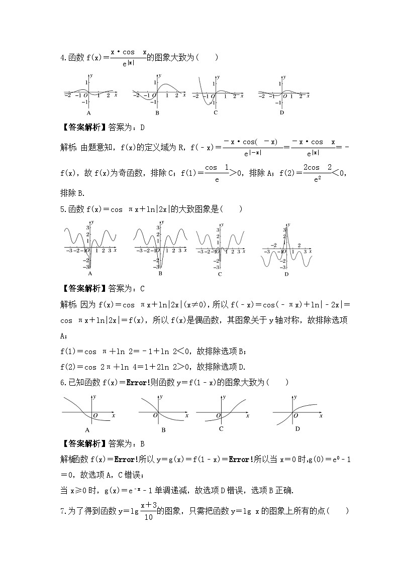 新高考数学考前考点冲刺精练卷12《函数的图象》(教师版)第2页
