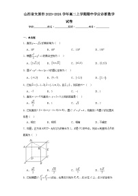 山西省太原市2023-2024学年高二上学期期中学业诊断数学试卷