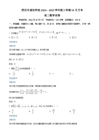 2025武汉外国语学校高三上学期10月月考数学试题含解析