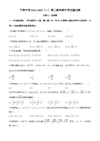 宁夏回族自治区吴忠市青铜峡市宁朔中学2024-2025学年高二上学期期中考试数学试题