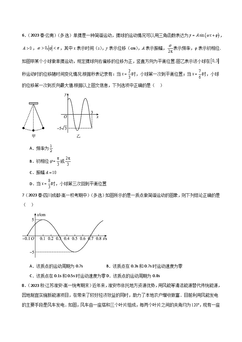 人教版高中数学必修一 精讲精练5.7 三角函数的应用(精练)(原卷版)第3页