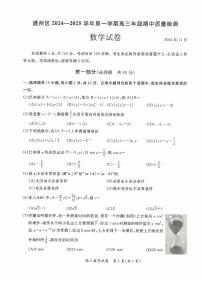 2024北京通州高三（上）期中数学试卷