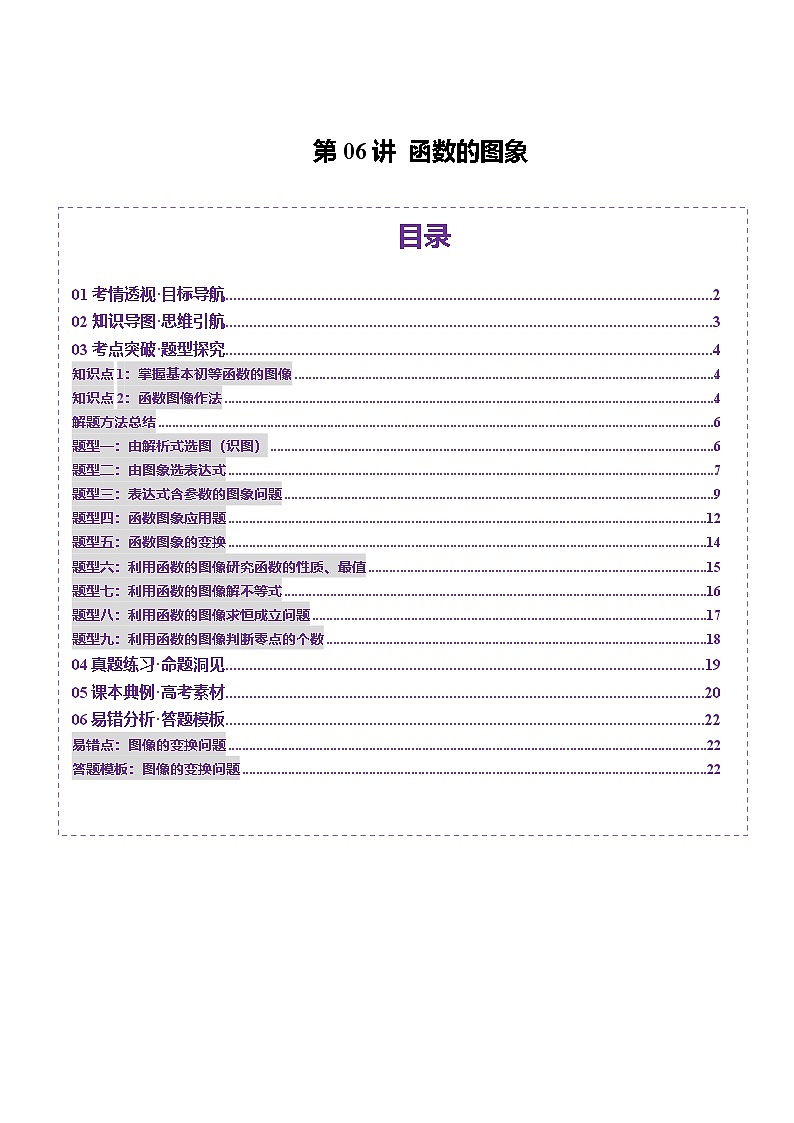 第06讲 函数的图象(九大题型)(讲义)(原卷版)第1页